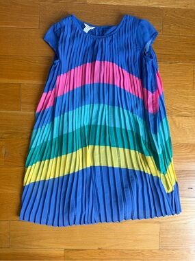 Monsoon Royal Blue/Multivolor Pleated Dress
